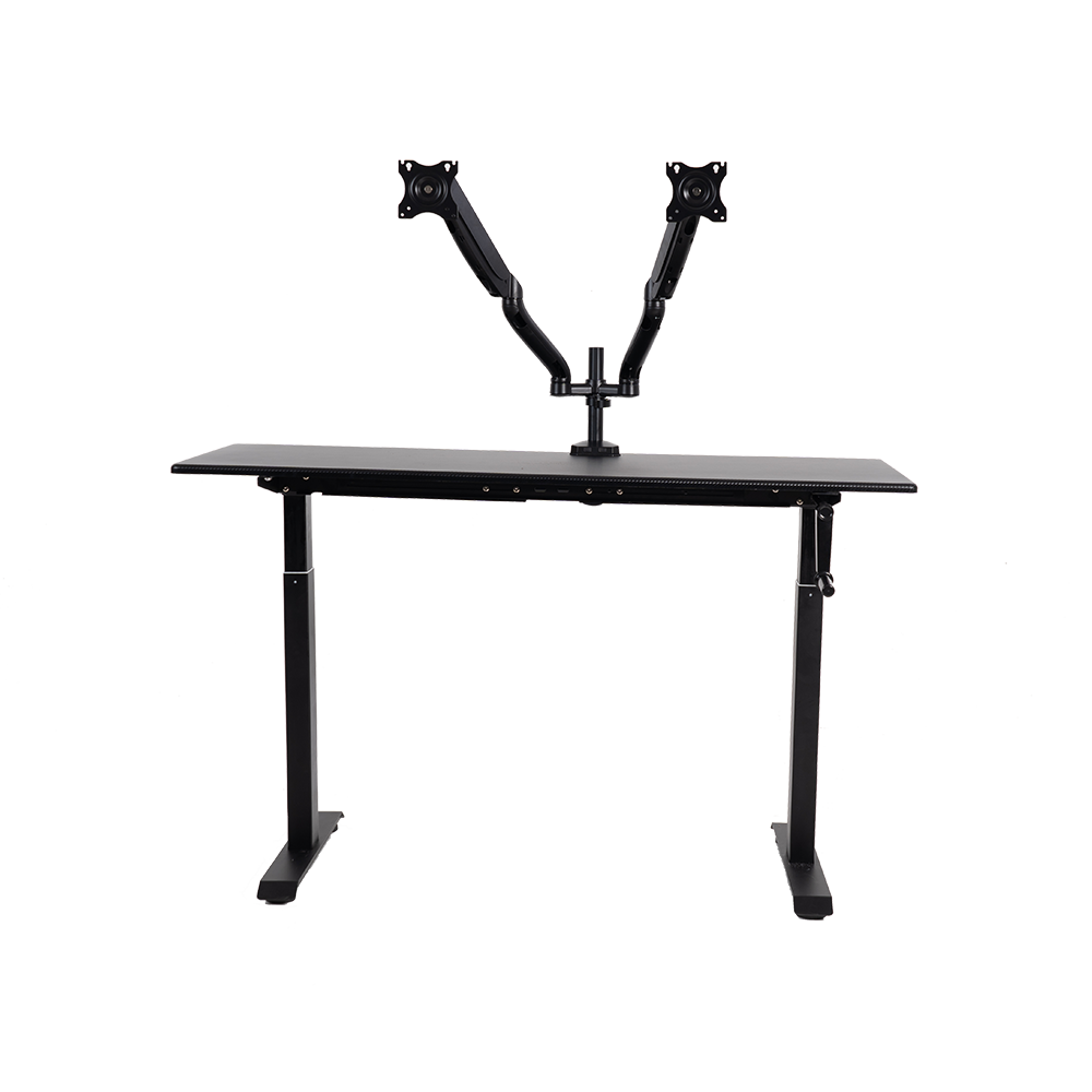 height adjustable computer desk mount dual monitor arm